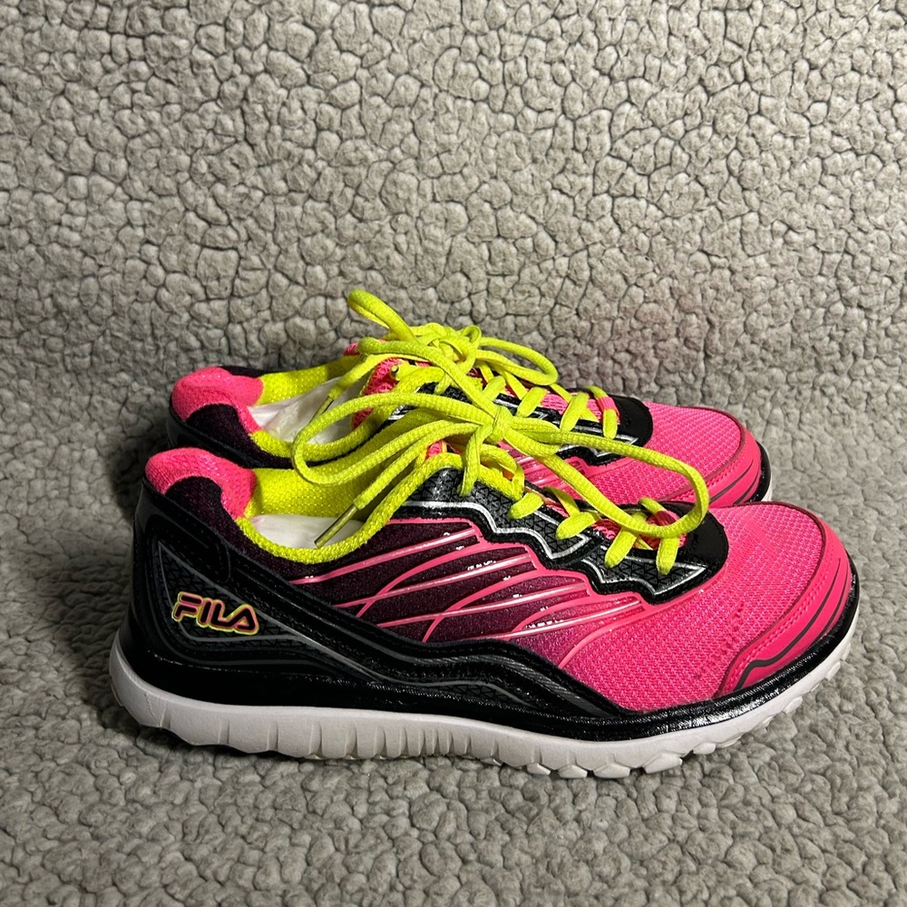 Fila pink and yellow women’s shoes 5.5